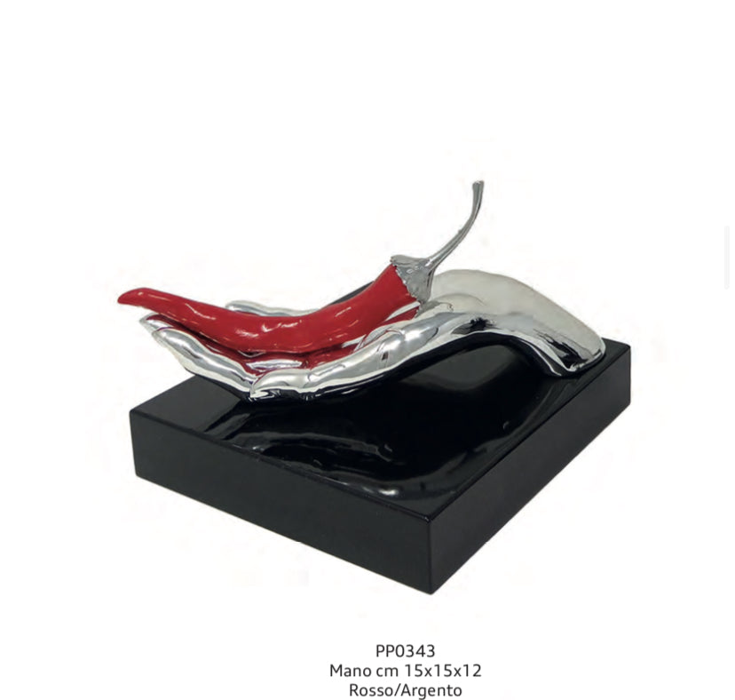 Scultura mano in argento di Sequenze