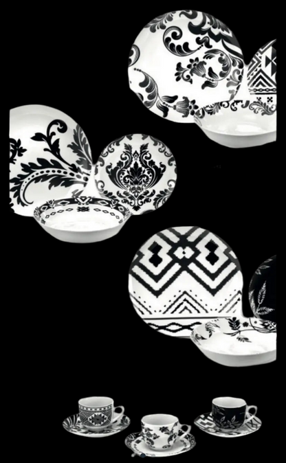 Servizio piatti Fade mod. Black and White