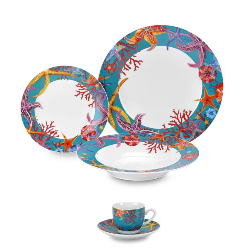 Set piatti 48 pezzi per 12 persone Mod. "Calajunco" di Fade Maison.