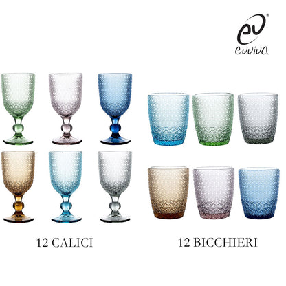 Set 24 Bicchieri e Calici Evviva Collezione Mozart
