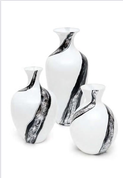 Vaso Sequenze linea Glaphyra - Decoro Nero con Argento