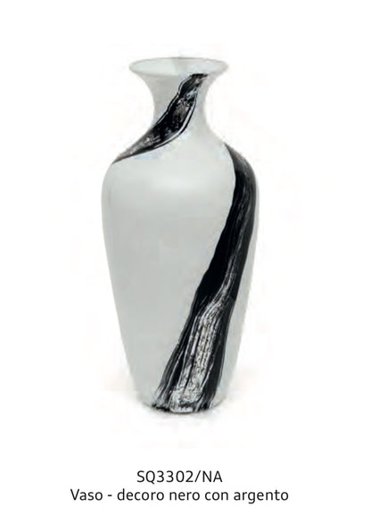 Vaso Sequenze linea Glaphyra - Decoro Nero con Argento