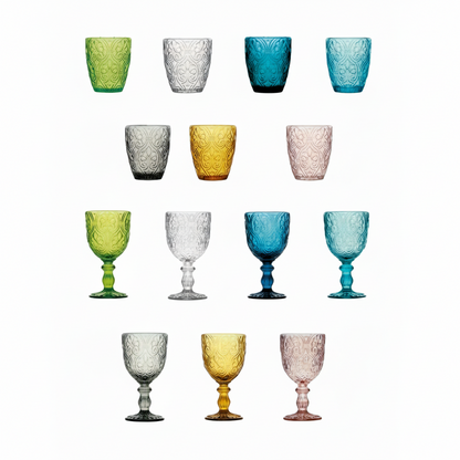 Set 24 pezzi bicchieri in vetro colorato di  fade maison