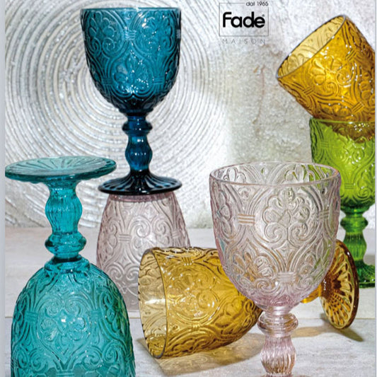 Set Bicchieri 24 pezzi Fade Mod. Corinto in Vetro Colorato