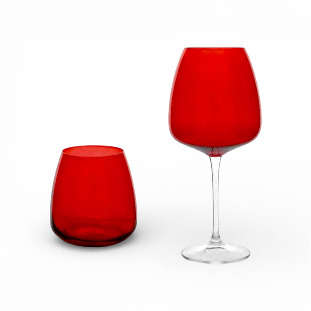 
Bicchieri in cristallo rossi Fade, design elegante per tavola moderna