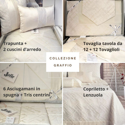 Collezione Graffio, coordinato biancheria per la casa