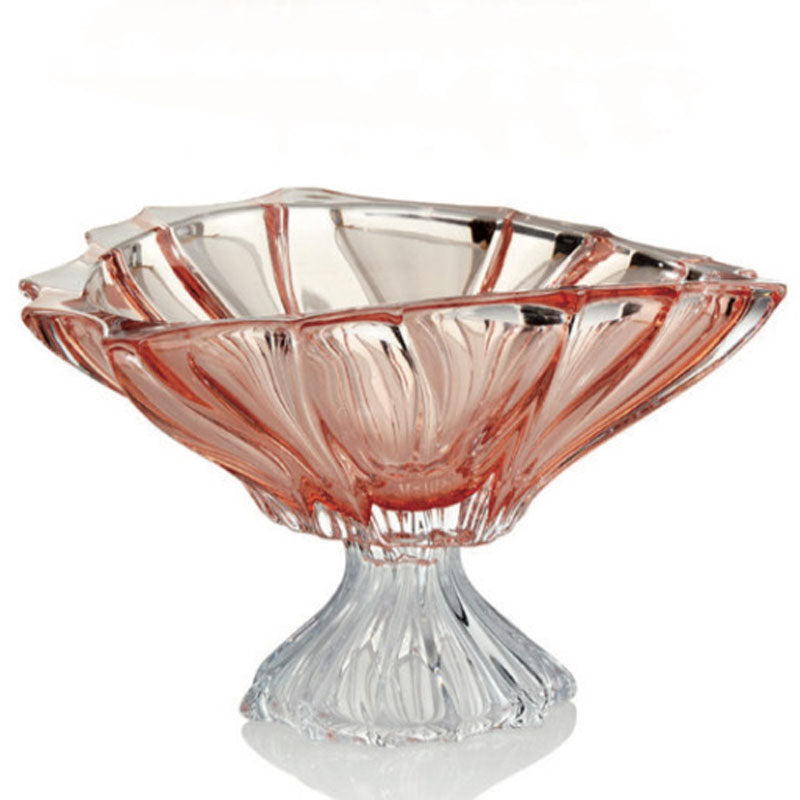 Coppa con Piede in Cristallo Rosa Ottaviani .Collezione Marea
