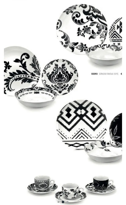Servizio piatti Fade mod. Black and White