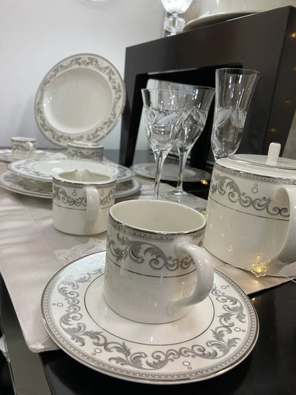 Set tavola completo Livellara Royal Palais 93 Pezzi + Bicchieri TP Cristal 38 Pezzi– porcellana e cristallo elegante