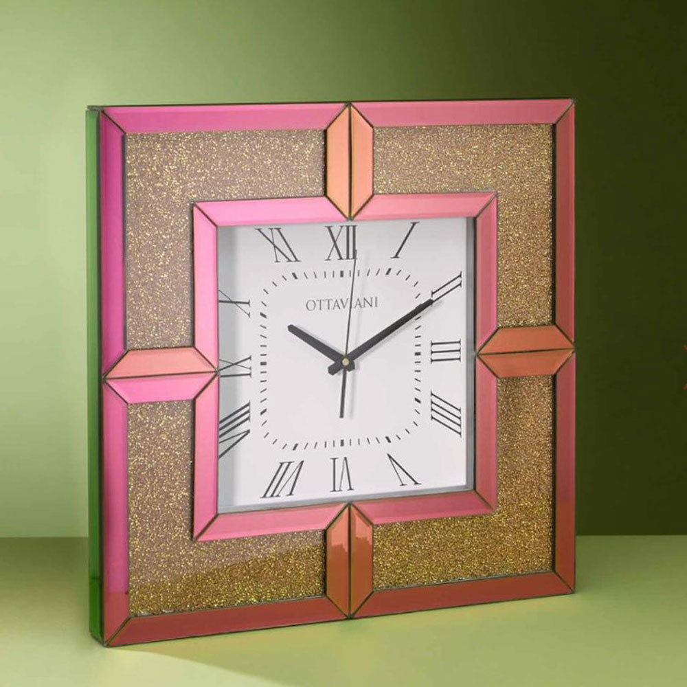 Orologio da Parete Ottaviani con Cristalli cm 50x50
