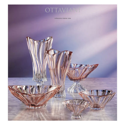 Coppa con Piede in Cristallo Rosa Ottaviani .Collezione Marea