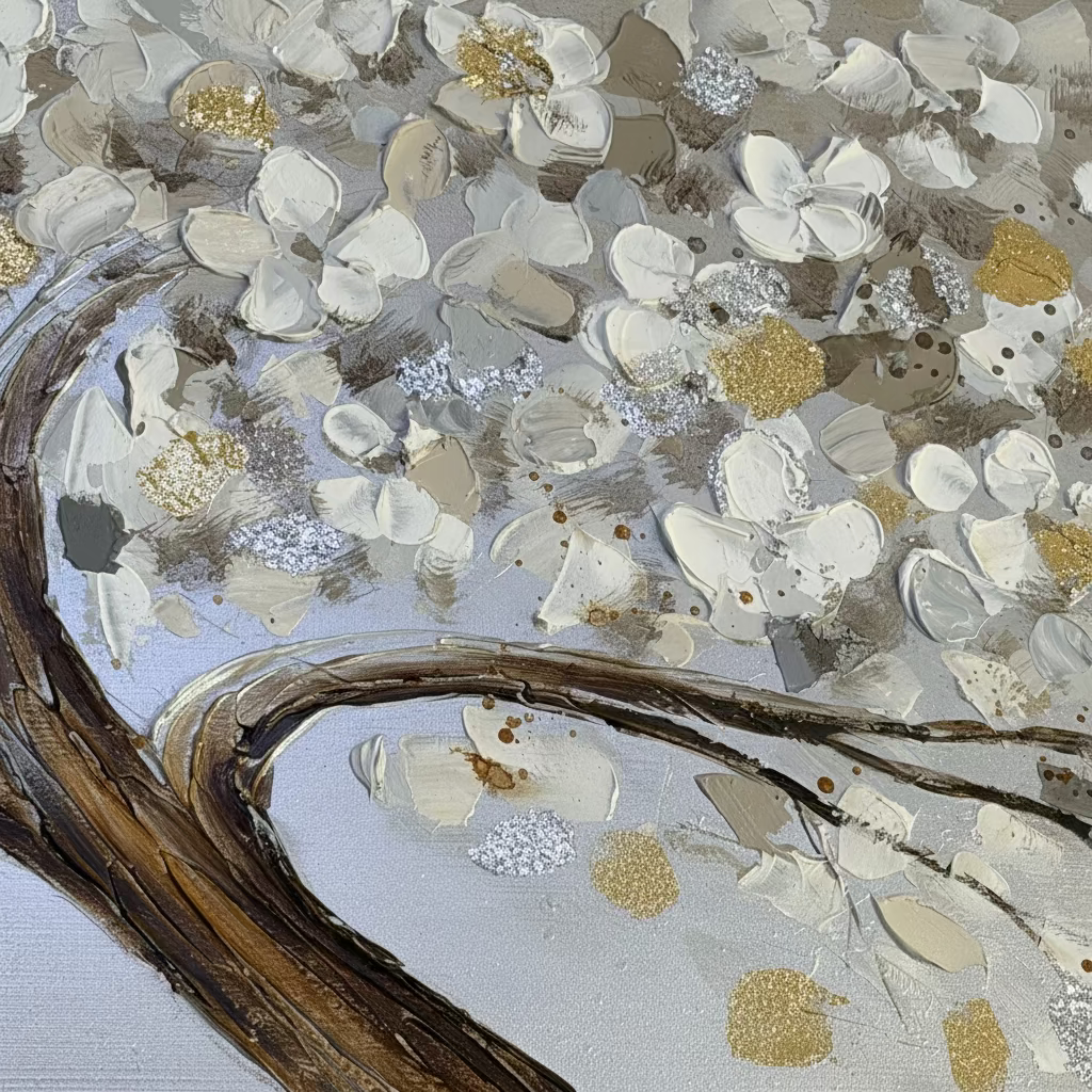 Particolare del quadro Ottaviani albero dorato da parete decorativo