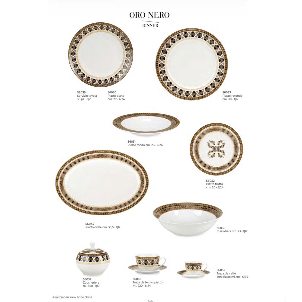 Servizio Piatti Fade Oro Nero 52pz