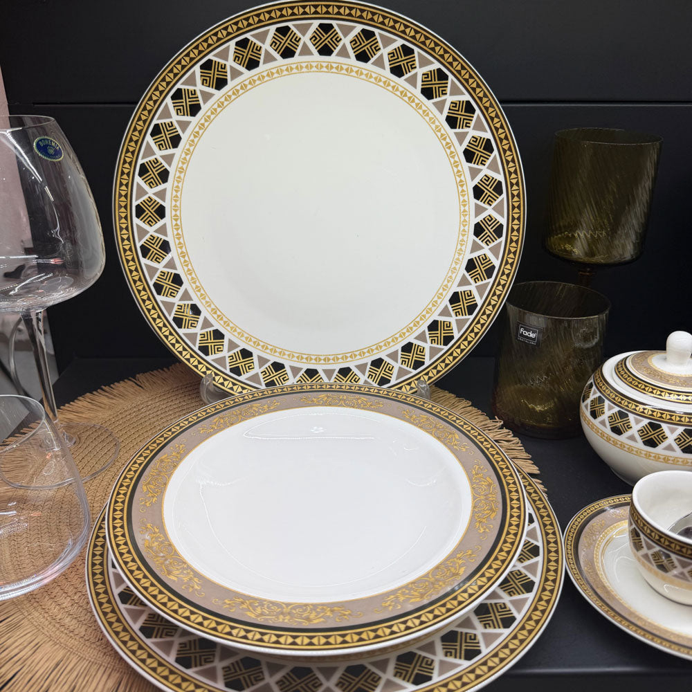 Servizio Piatti Fade Oro Nero 52pz