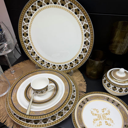 Servizio Piatti Fade Oro Nero 52pz