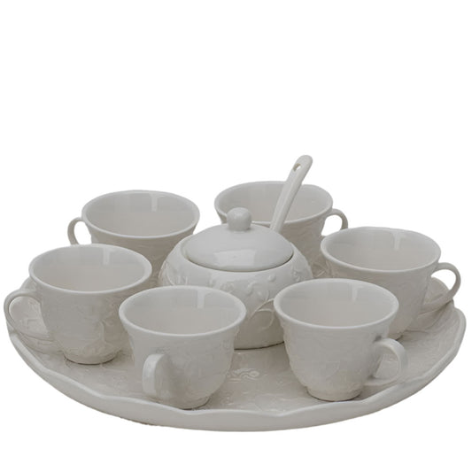 Vassoio Hervit per 6 Tazzine Caffè in Porcellana